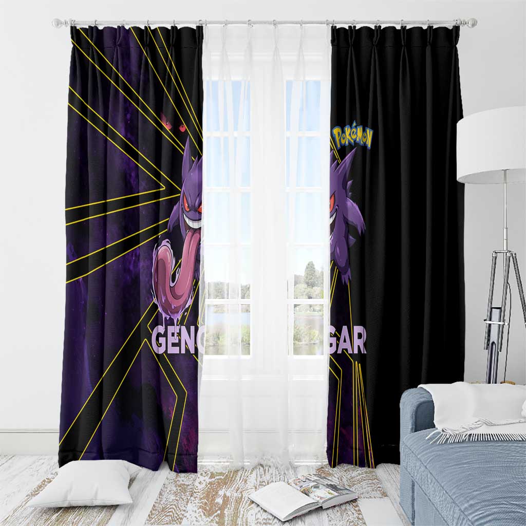 Gengar Poké Window Curtain Neon Shadow Comic Style