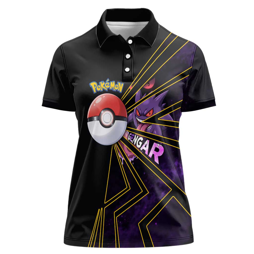 Gengar Poké Women Polo Shirt Neon Shadow Comic Style