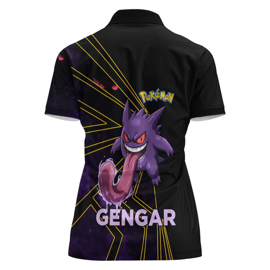 Gengar Poké Women Polo Shirt Neon Shadow Comic Style