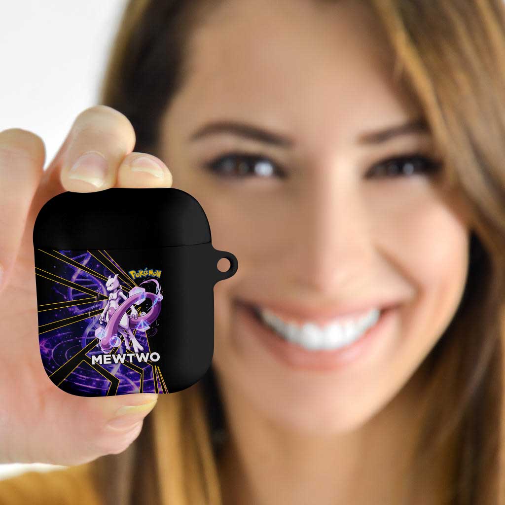 Mewtwo Poké AirPods Case Psychic DNA Comic Style