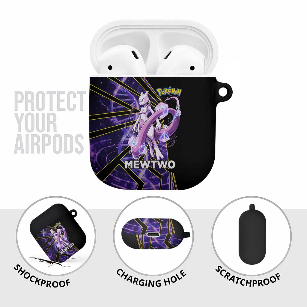 Mewtwo Poké AirPods Case Psychic DNA Comic Style