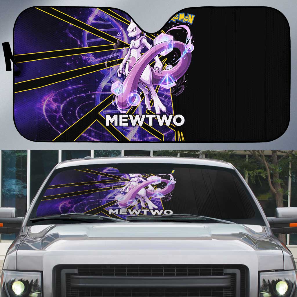 Mewtwo Poké Auto Sun Shade Psychic DNA Comic Style