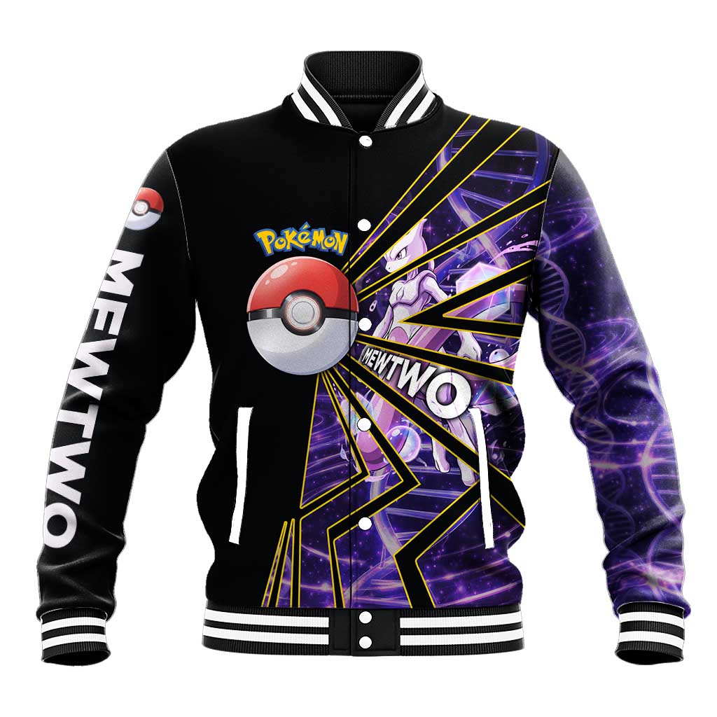 Mewtwo Poké Baseball Jacket Psychic DNA Comic Style