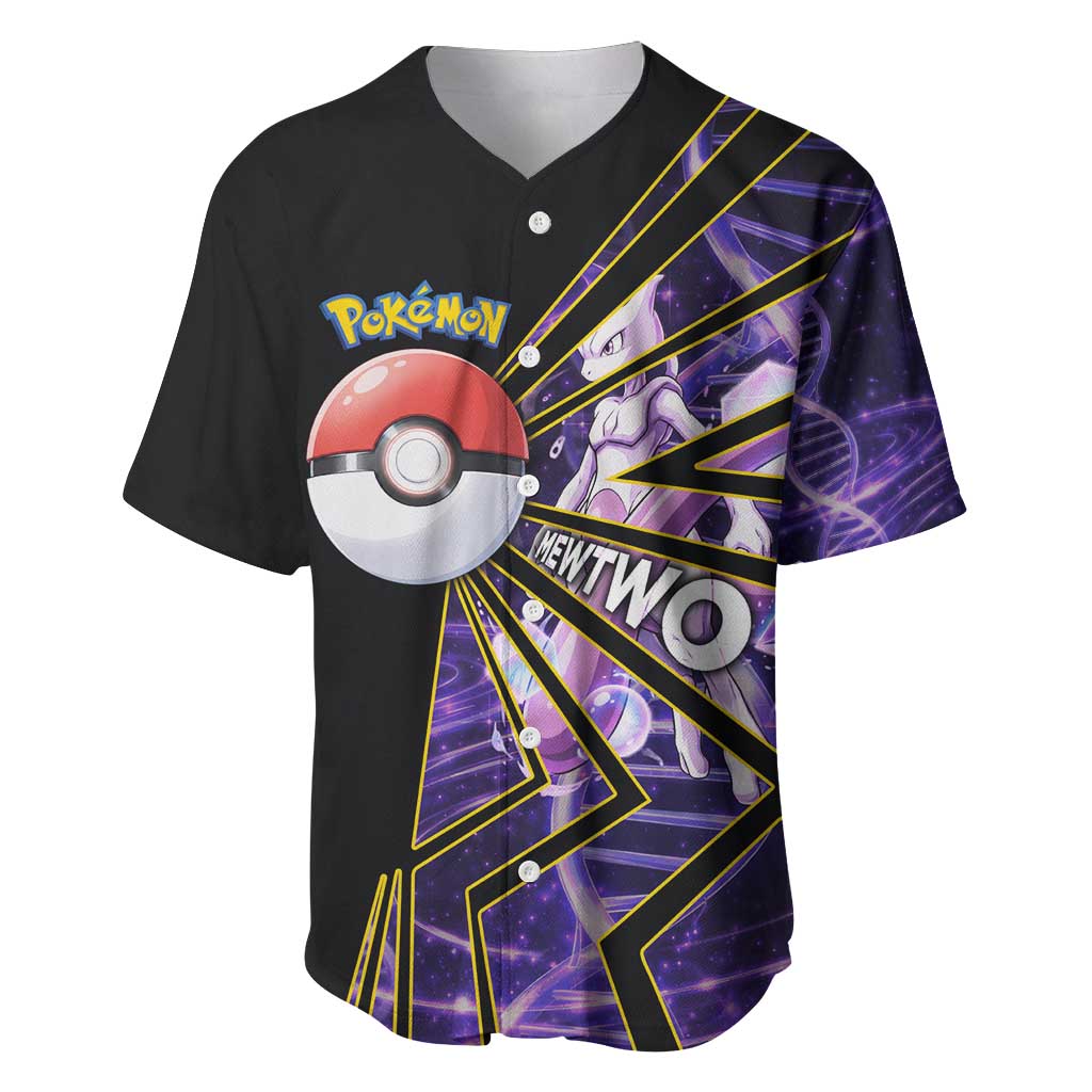 Mewtwo Poké Baseball Jersey Psychic DNA Comic Style