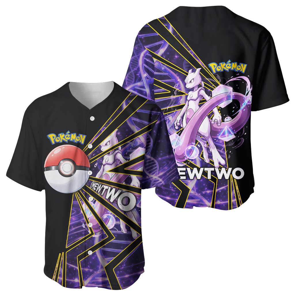Mewtwo Poké Baseball Jersey Psychic DNA Comic Style