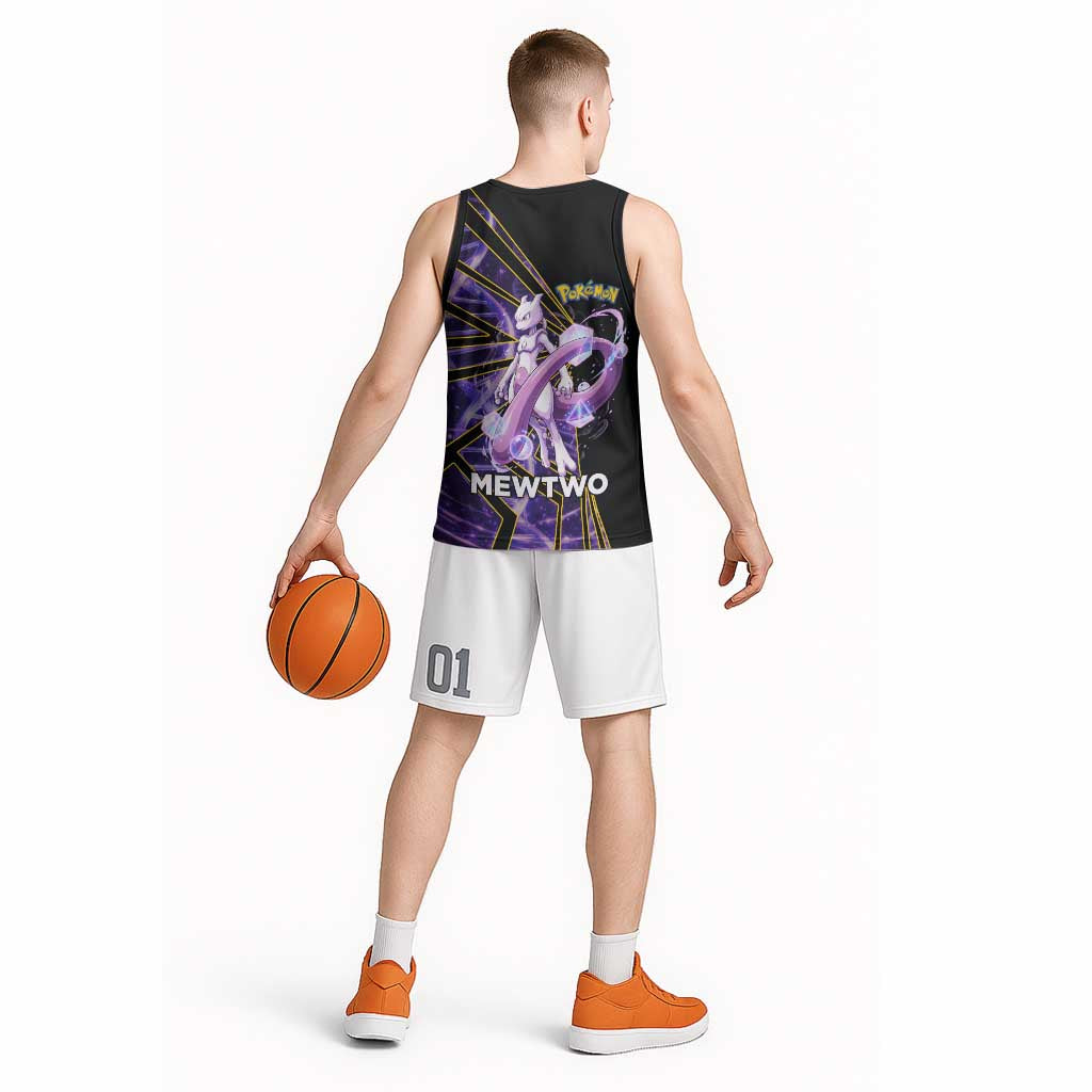 Mewtwo Poké Basketball Jersey Psychic DNA Comic Style