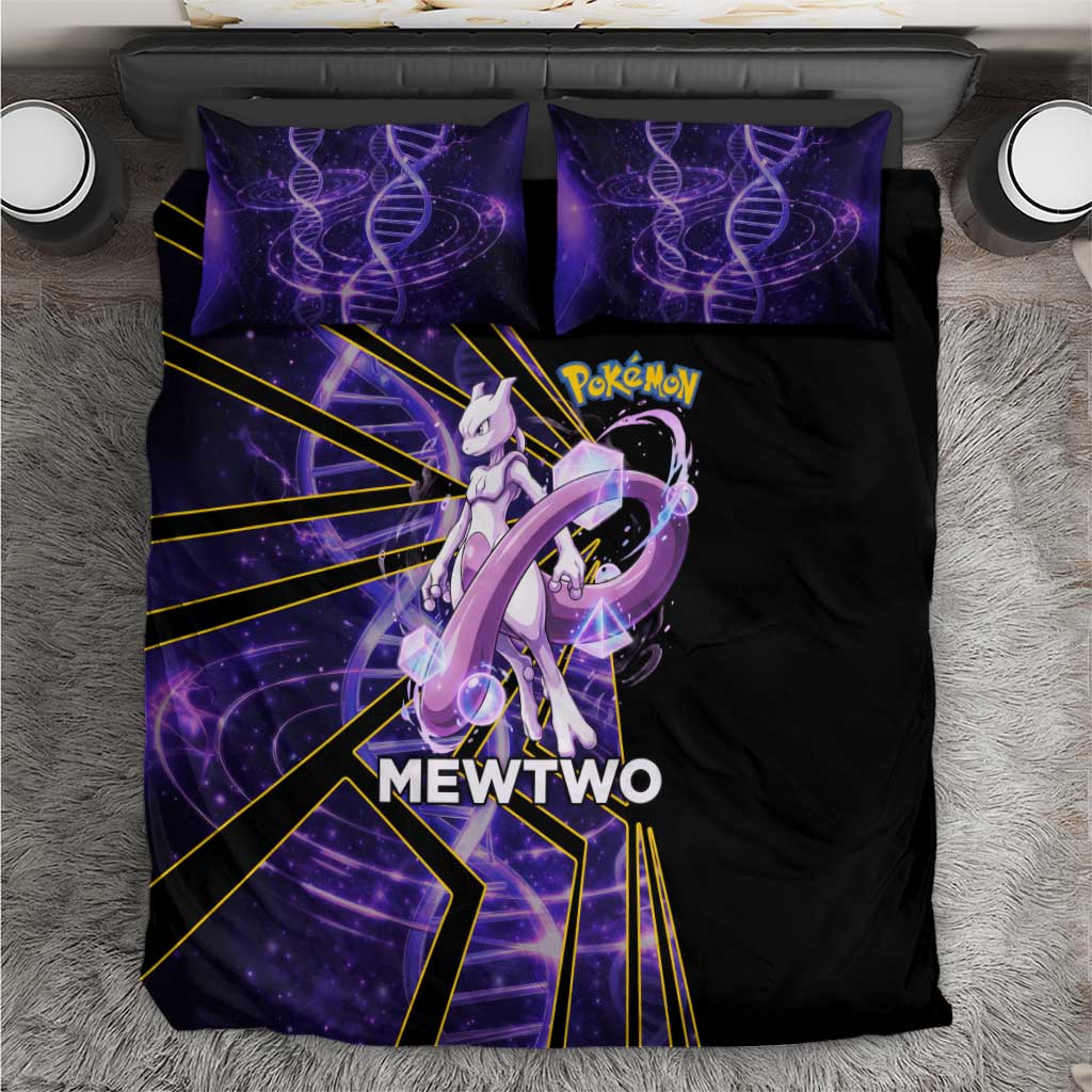 Mewtwo Poké Bedding Set Psychic DNA Comic Style