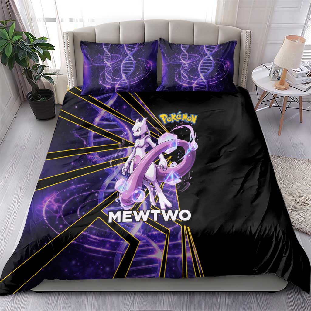 Mewtwo Poké Bedding Set Psychic DNA Comic Style