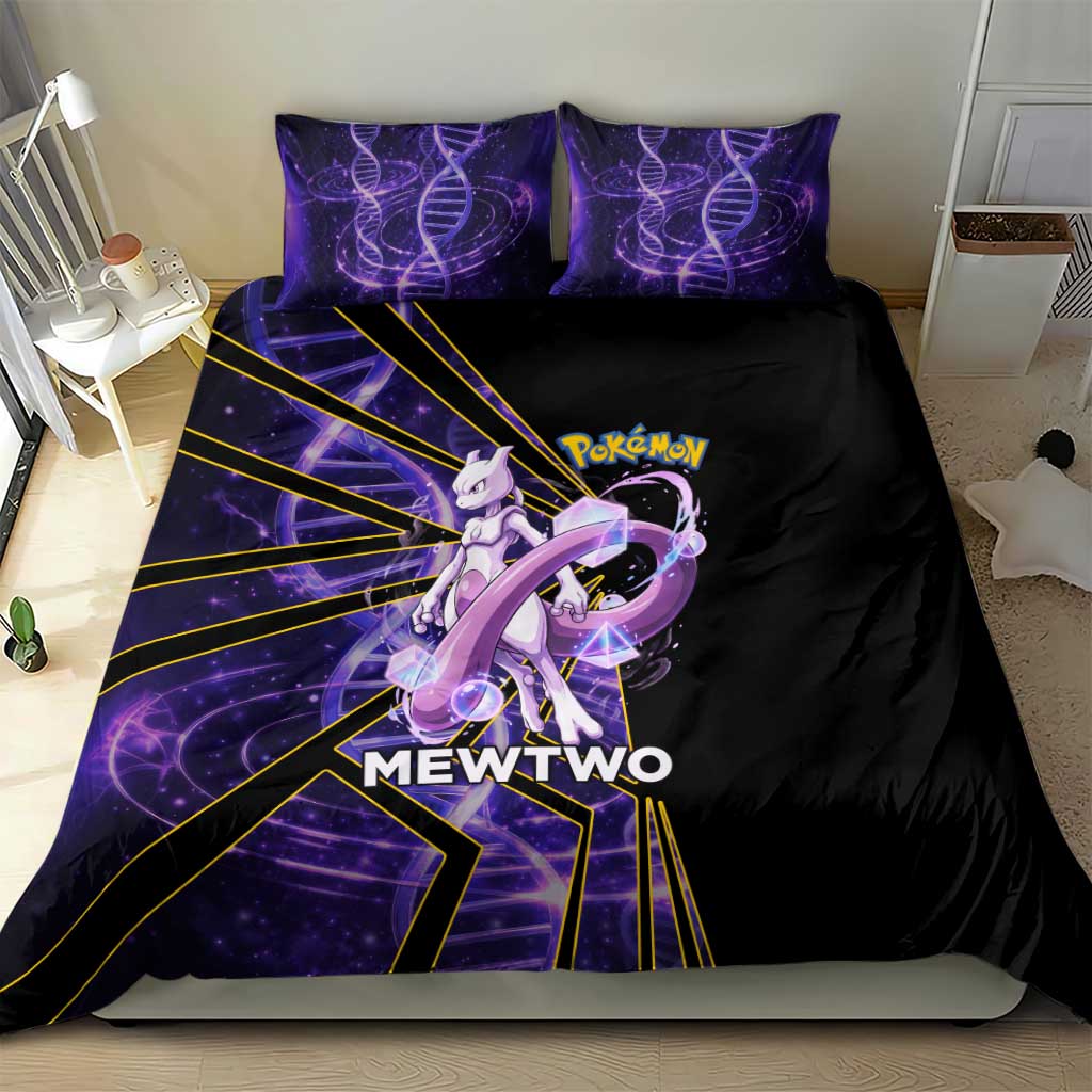 Mewtwo Poké Bedding Set Psychic DNA Comic Style
