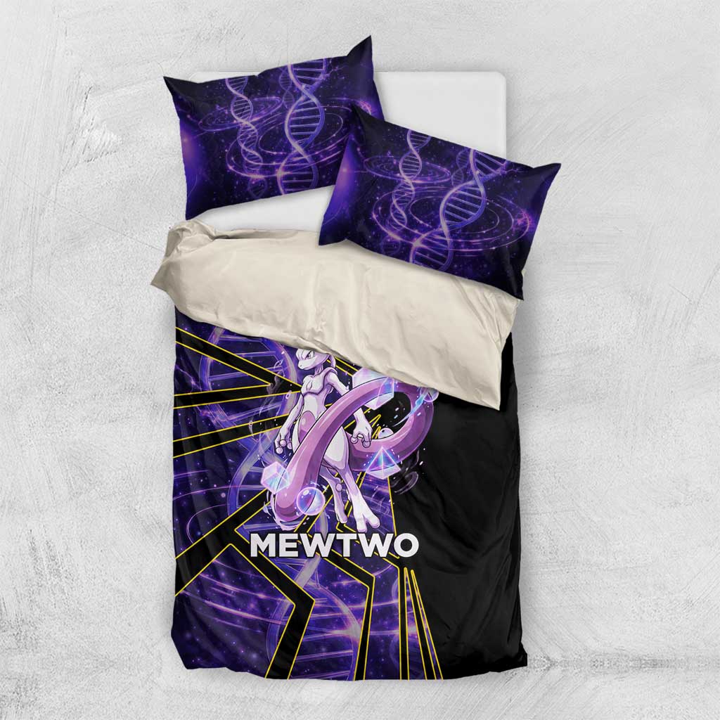 Mewtwo Poké Bedding Set Psychic DNA Comic Style