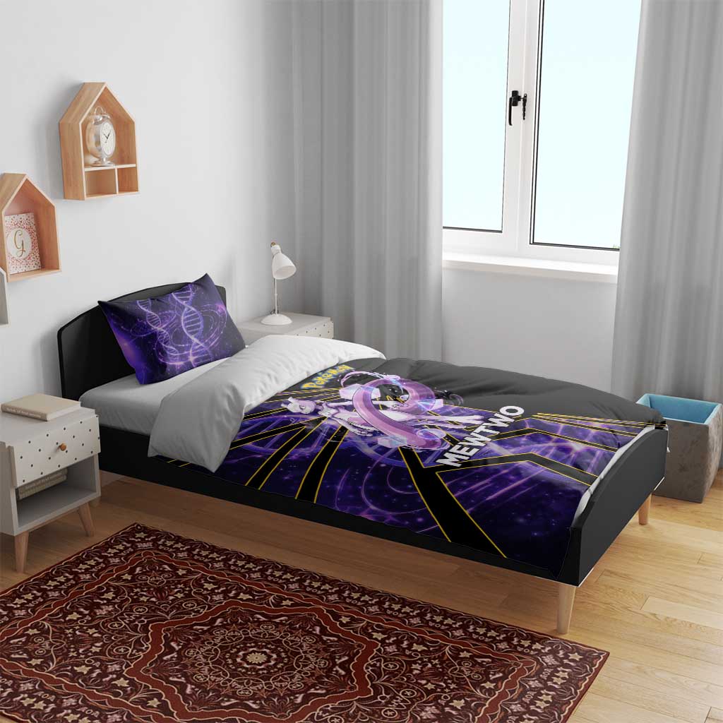 Mewtwo Poké Bedding Set Psychic DNA Comic Style