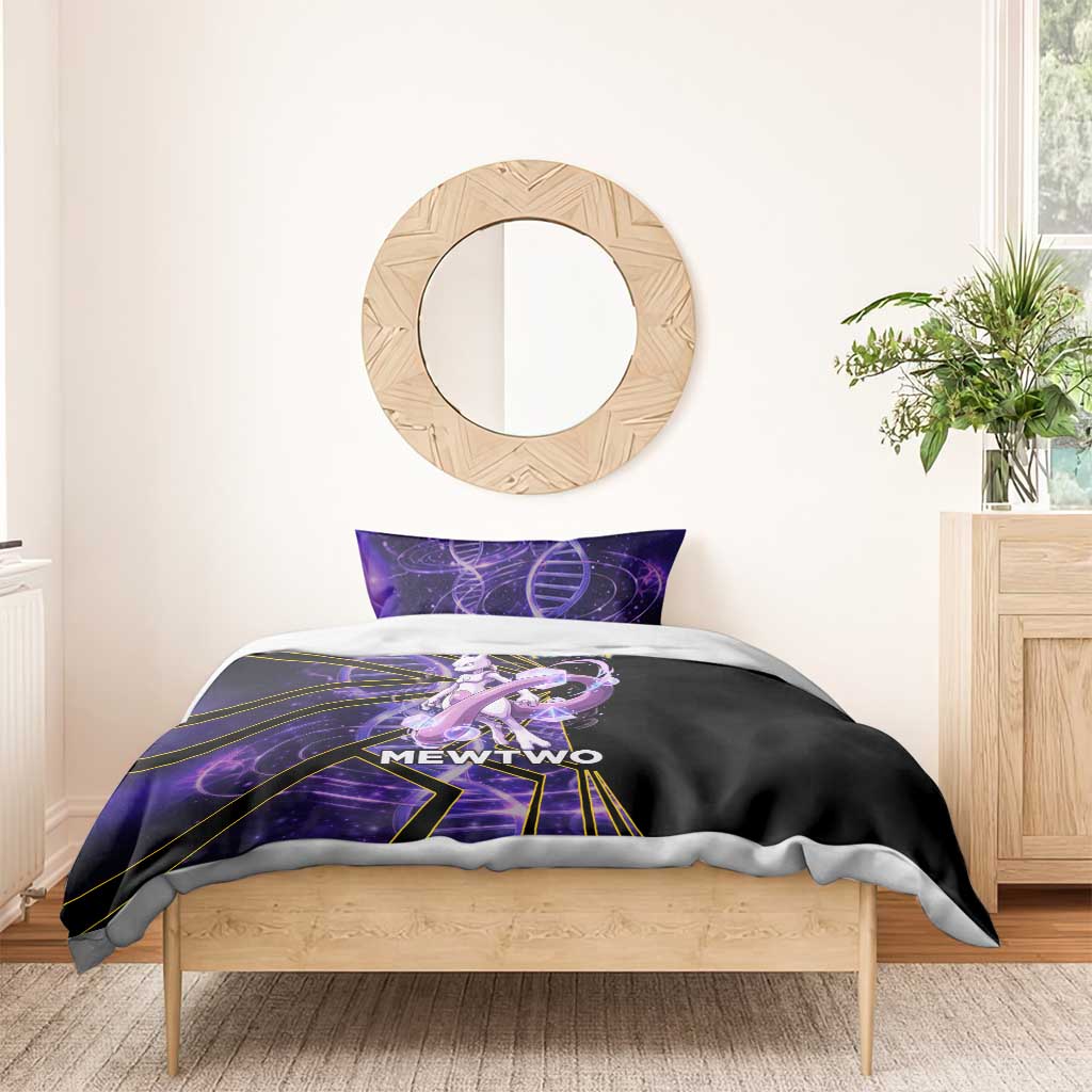 Mewtwo Poké Bedding Set Psychic DNA Comic Style