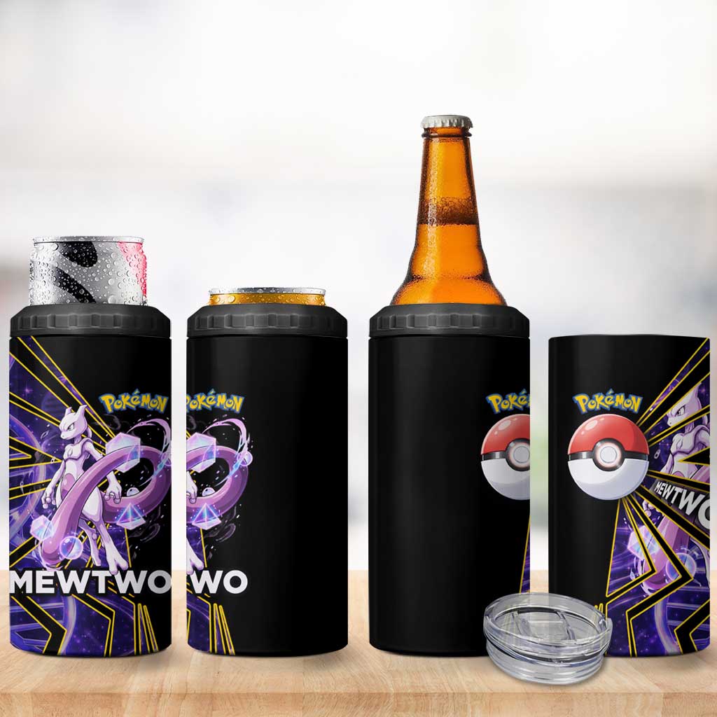 Mewtwo Poké 4 in 1 Can Cooler Tumbler Psychic DNA Comic Style