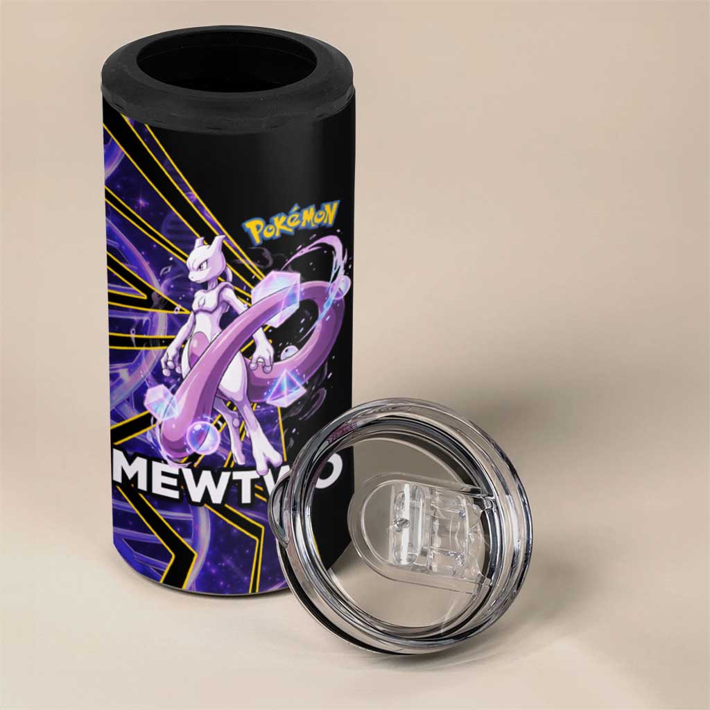 Mewtwo Poké 4 in 1 Can Cooler Tumbler Psychic DNA Comic Style