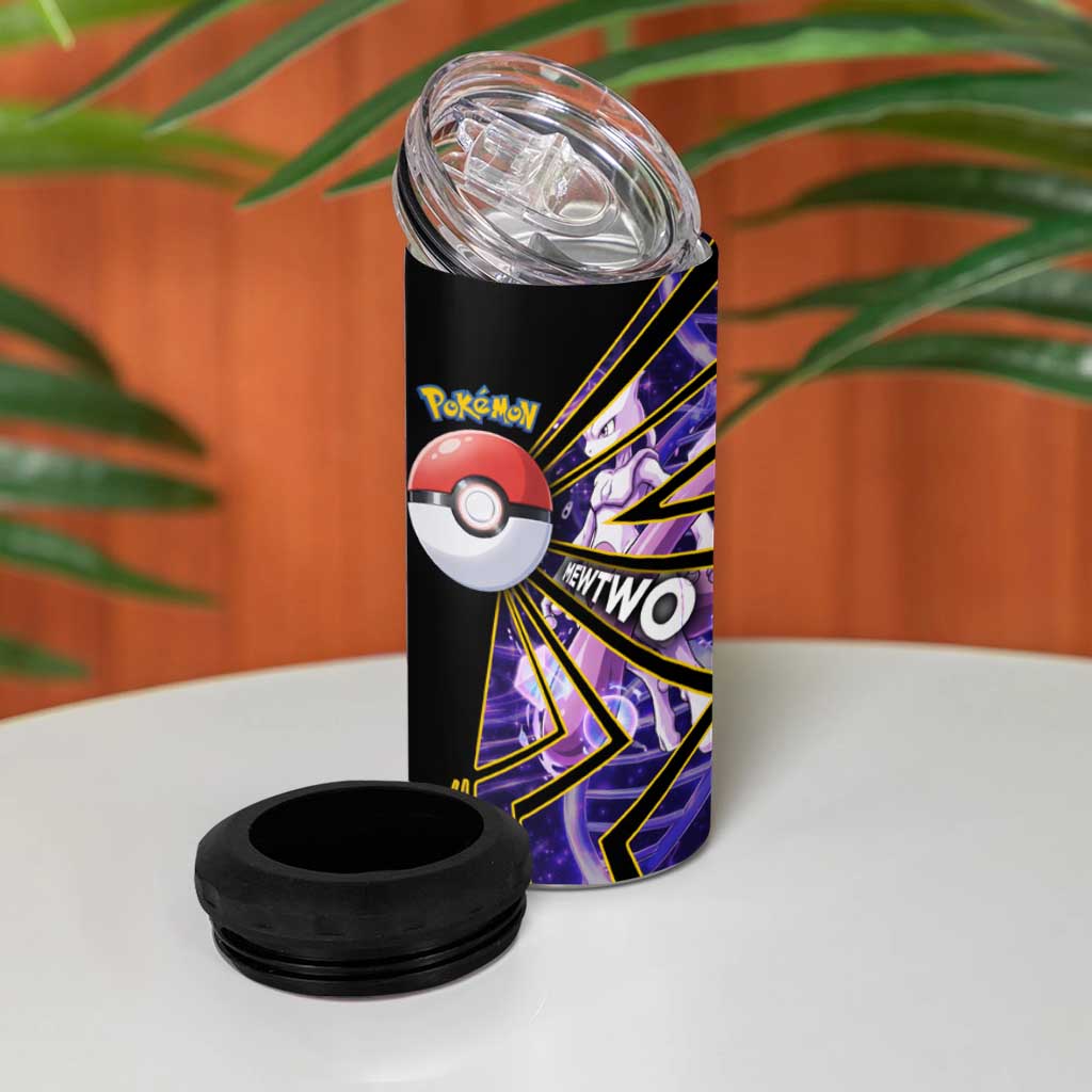 Mewtwo Poké 4 in 1 Can Cooler Tumbler Psychic DNA Comic Style