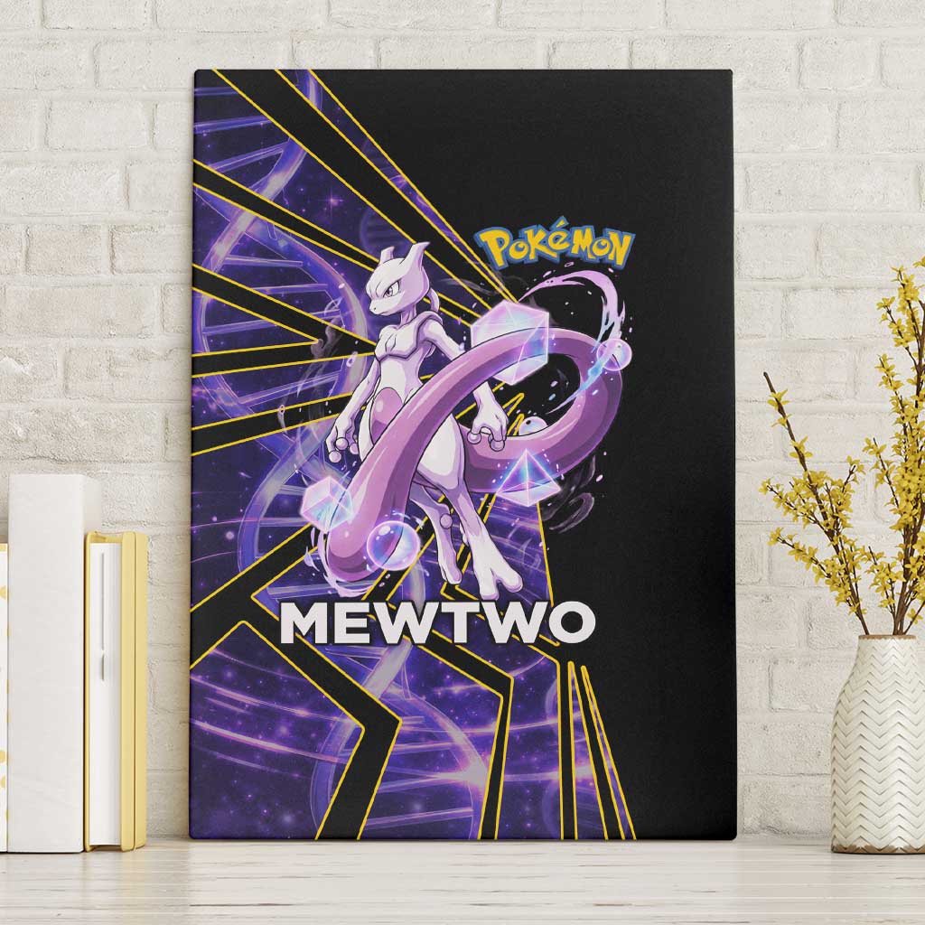 Mewtwo Poké Canvas Wall Art Psychic DNA Comic Style