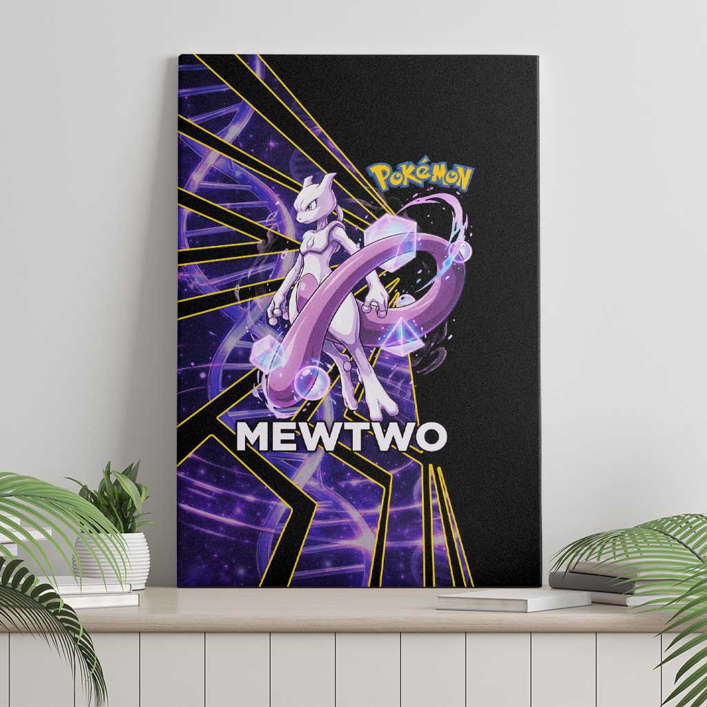 Mewtwo Poké Canvas Wall Art Psychic DNA Comic Style