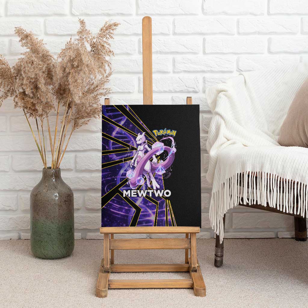 Mewtwo Poké Canvas Wall Art Psychic DNA Comic Style