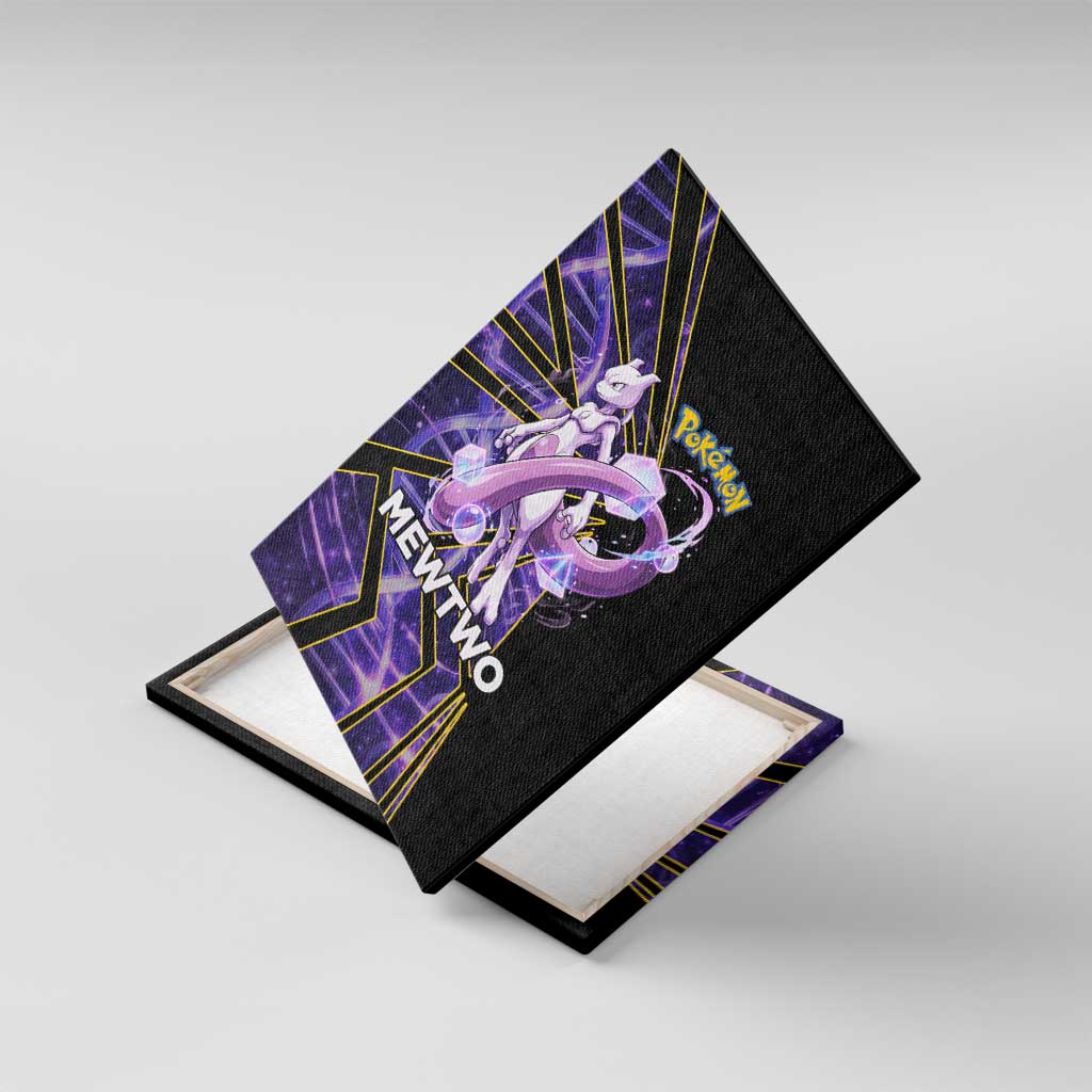 Mewtwo Poké Canvas Wall Art Psychic DNA Comic Style