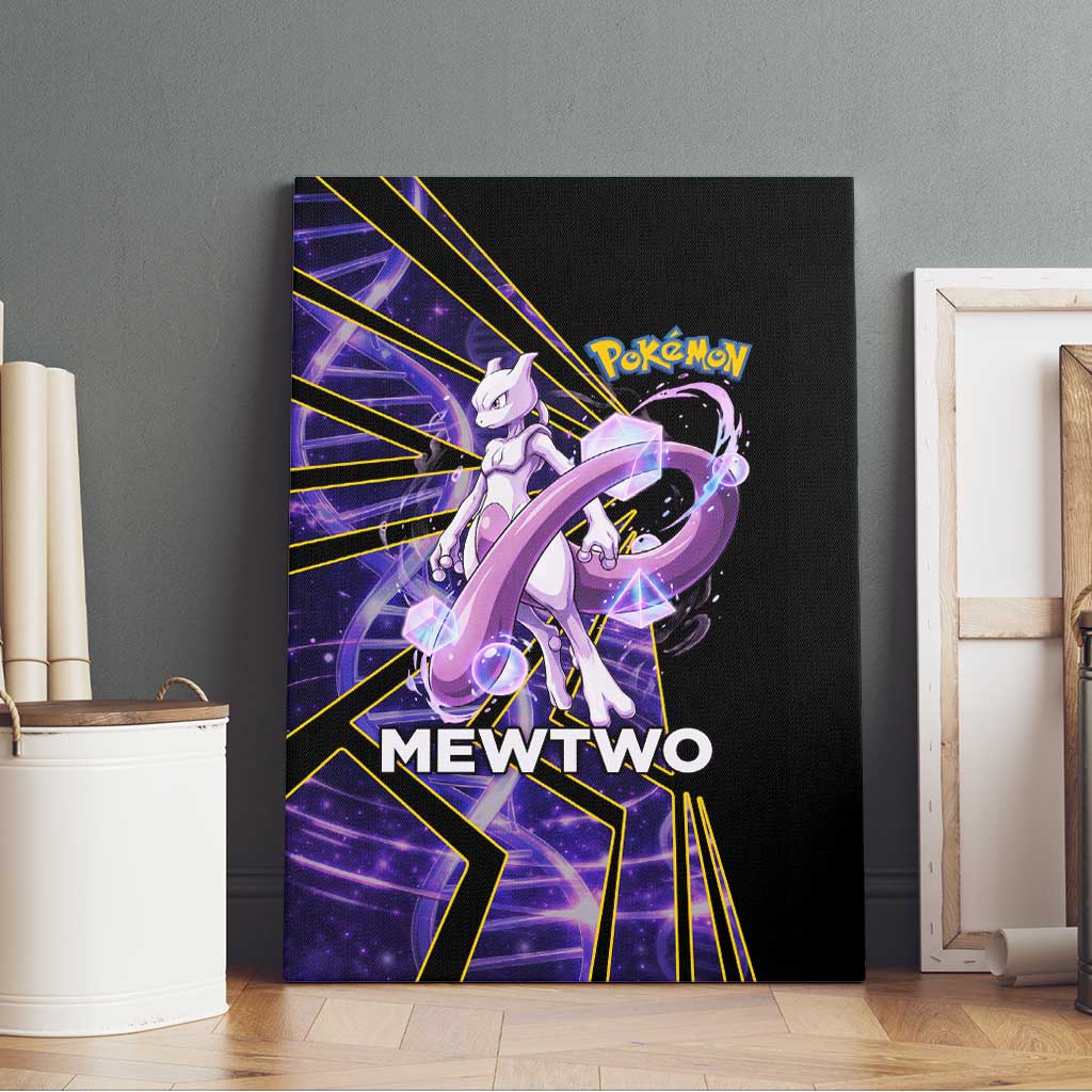 Mewtwo Poké Canvas Wall Art Psychic DNA Comic Style