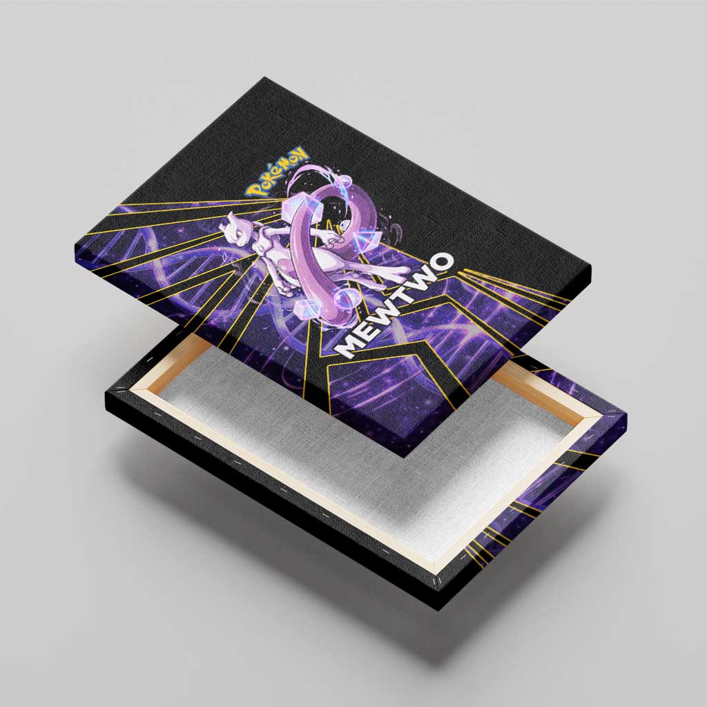 Mewtwo Poké Canvas Wall Art Psychic DNA Comic Style