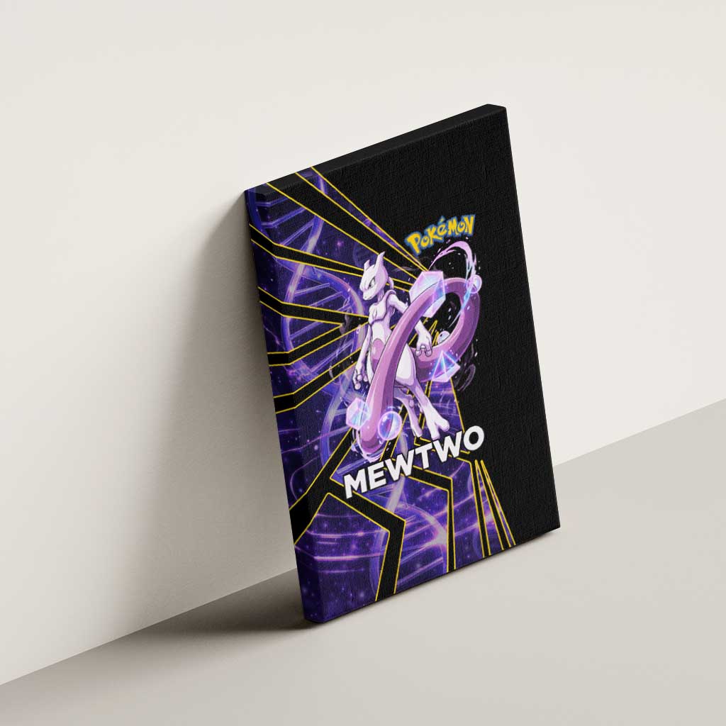 Mewtwo Poké Canvas Wall Art Psychic DNA Comic Style