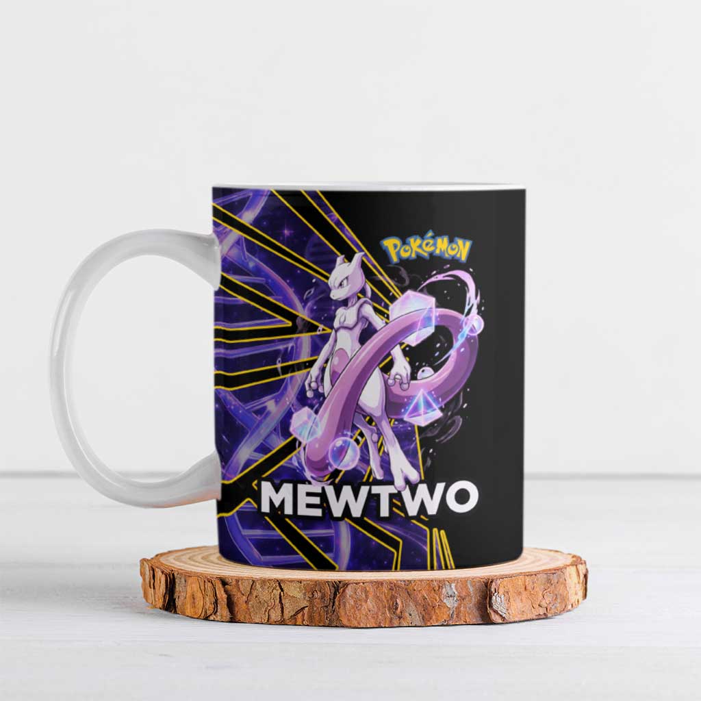 Mewtwo Poké Ceramic Mug Psychic DNA Comic Style