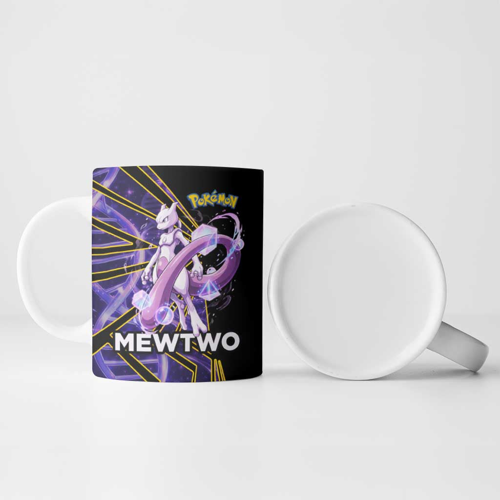 Mewtwo Poké Ceramic Mug Psychic DNA Comic Style
