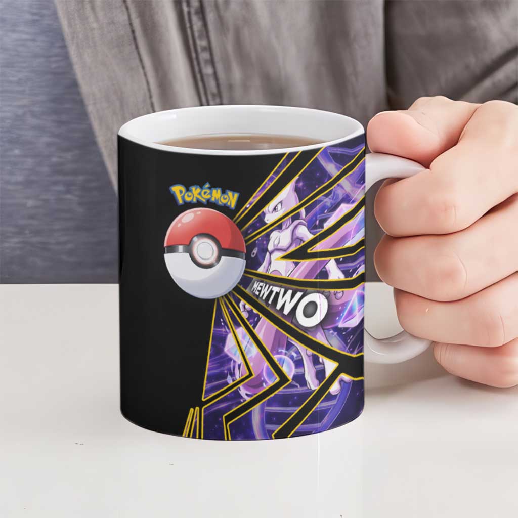 Mewtwo Poké Ceramic Mug Psychic DNA Comic Style