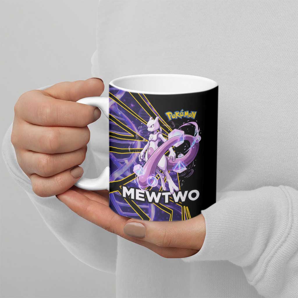 Mewtwo Poké Ceramic Mug Psychic DNA Comic Style