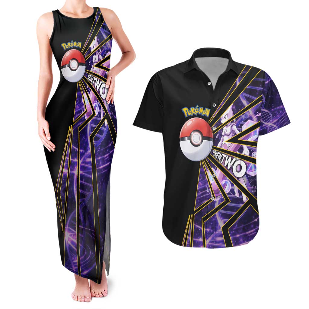 Mewtwo Poké Couples Matching Tank Maxi Dress and Hawaiian Shirt Psychic DNA Comic Style