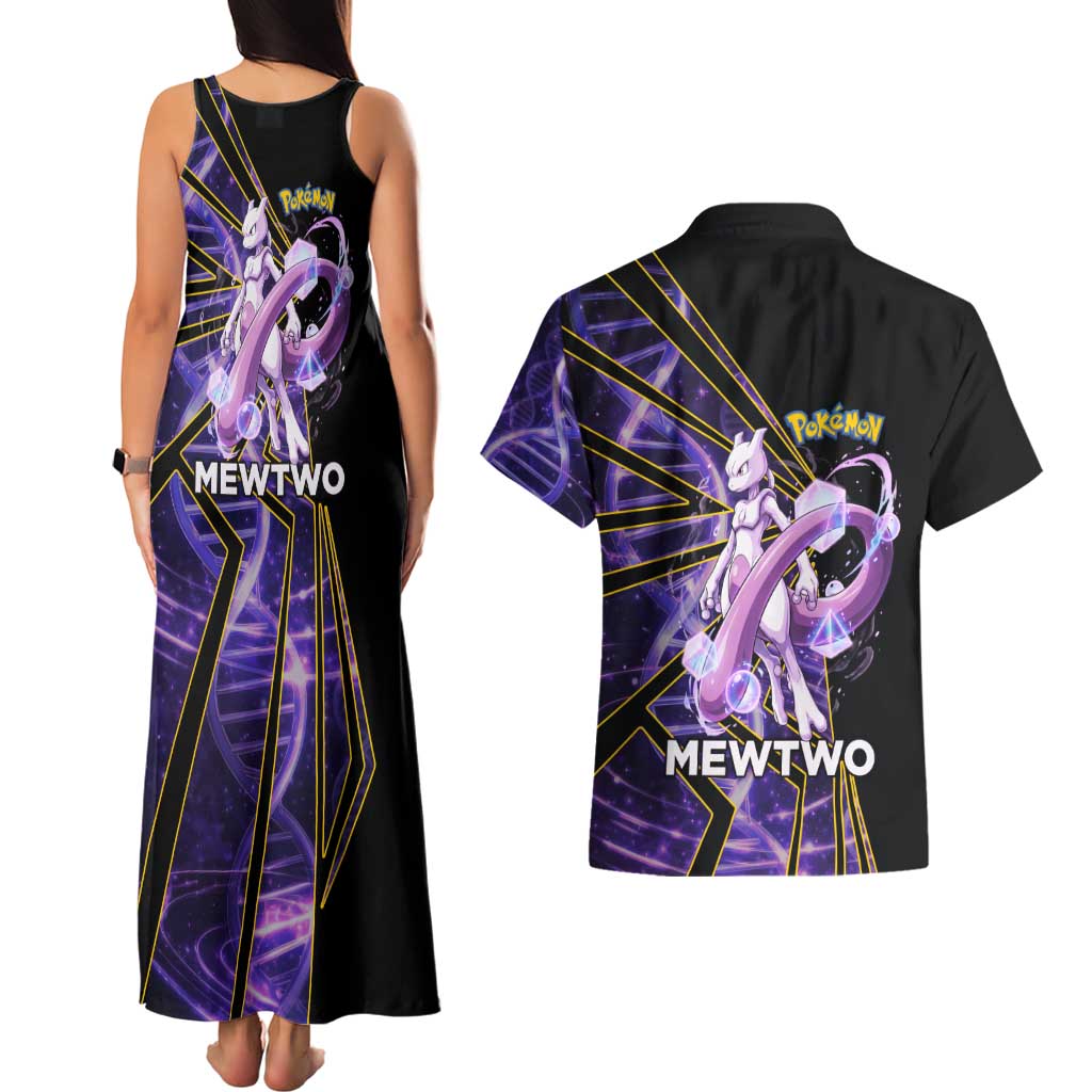 Mewtwo Poké Couples Matching Tank Maxi Dress and Hawaiian Shirt Psychic DNA Comic Style