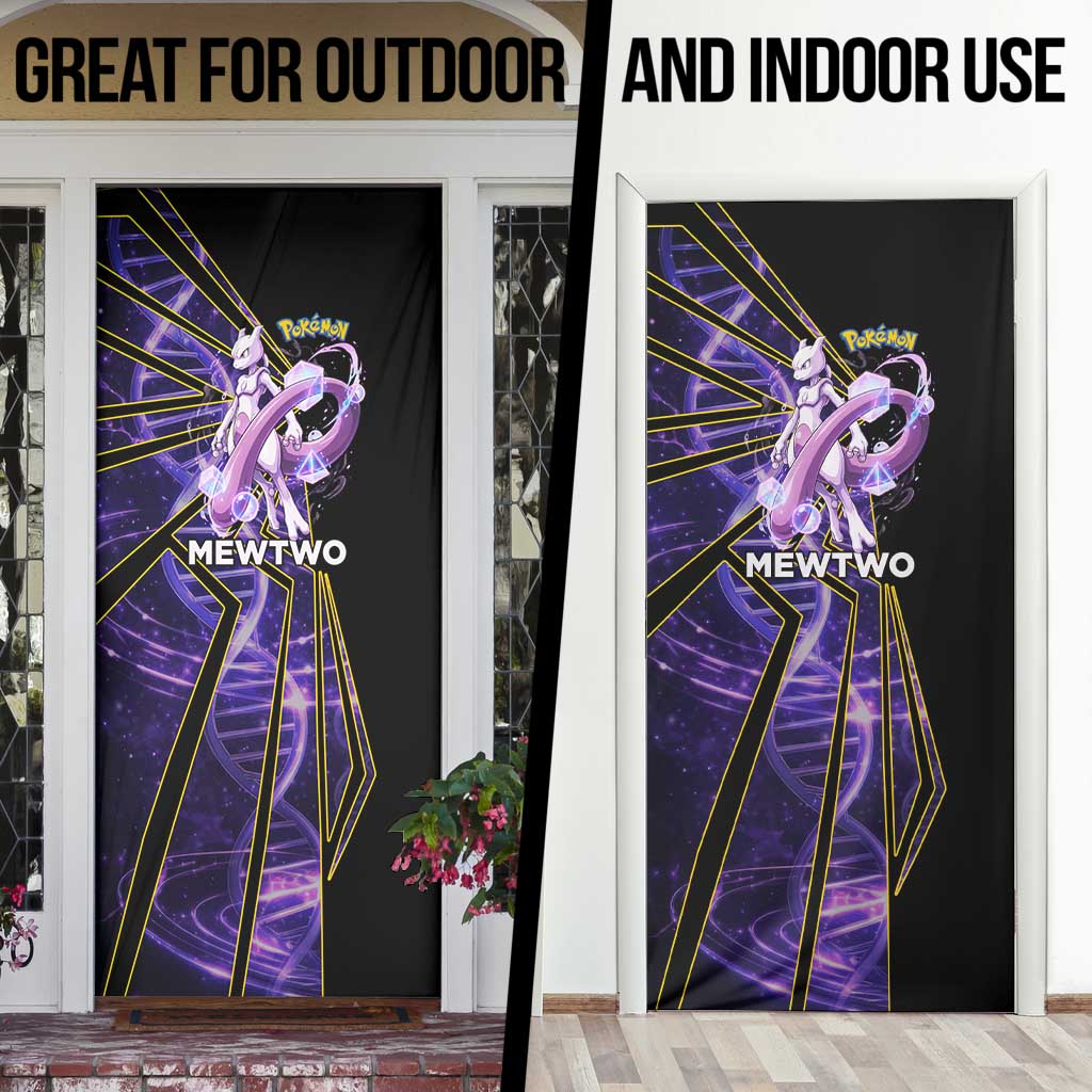 Mewtwo Poké Door Cover Psychic DNA Comic Style