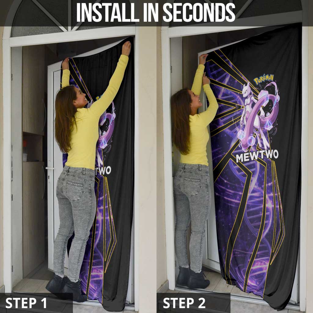 Mewtwo Poké Door Cover Psychic DNA Comic Style