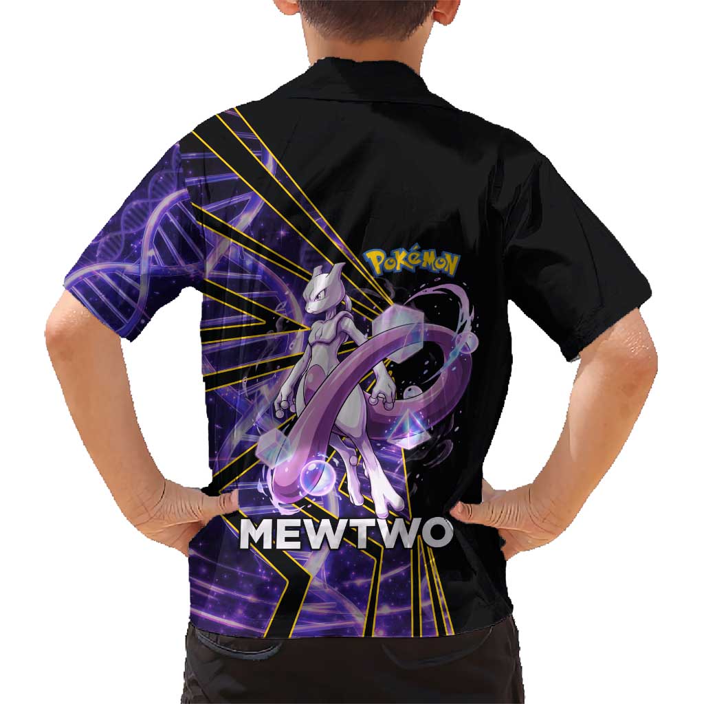 Mewtwo Poké Family Matching Puletasi and Hawaiian Shirt Psychic DNA Comic Style
