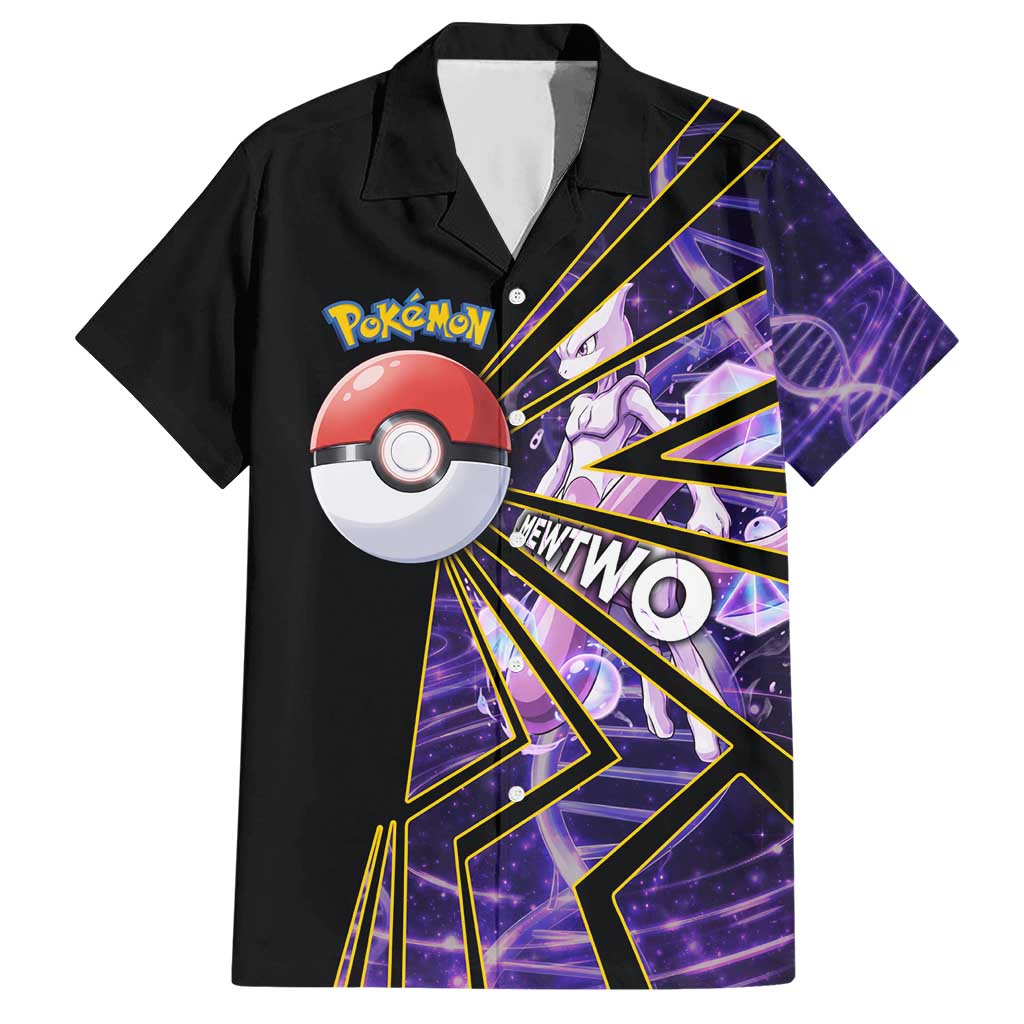 Mewtwo Poké Hawaiian Shirt Psychic DNA Comic Style