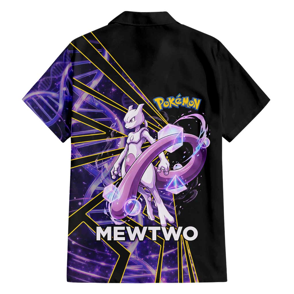 Mewtwo Poké Hawaiian Shirt Psychic DNA Comic Style