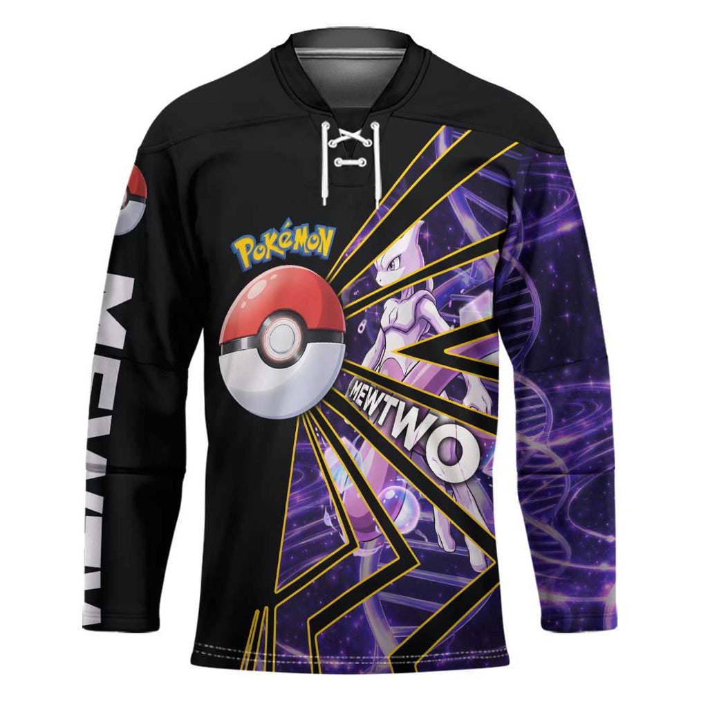 Mewtwo Poké Hockey Jersey Psychic DNA Comic Style