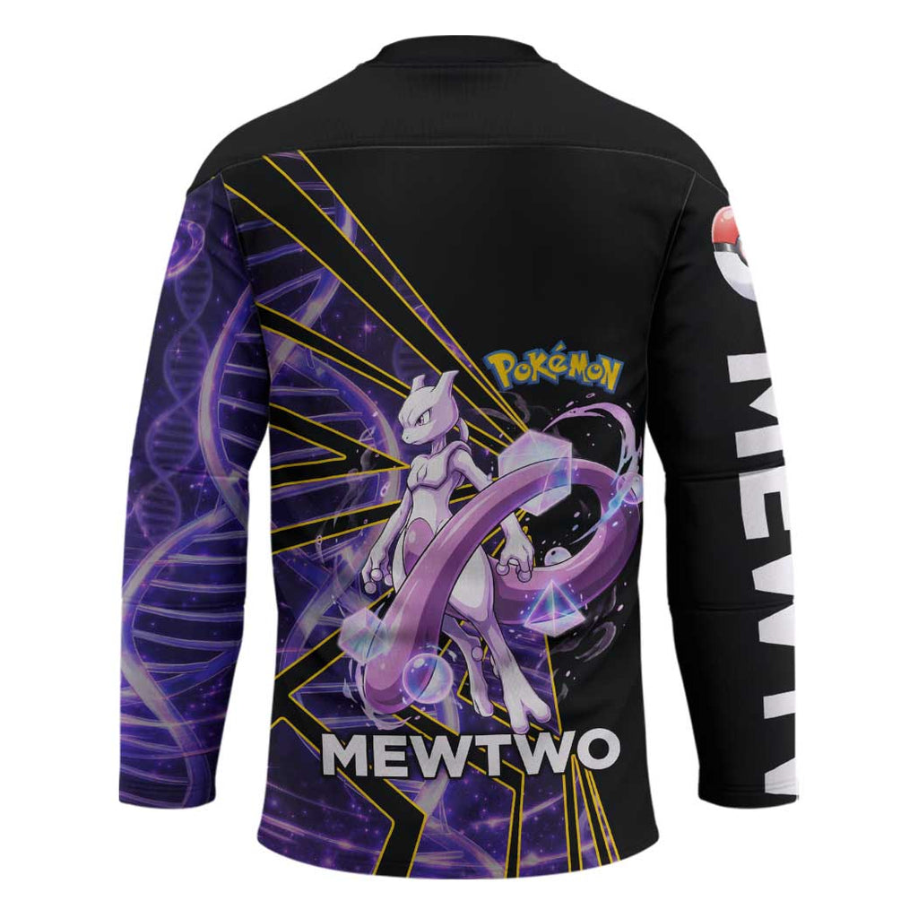 Mewtwo Poké Hockey Jersey Psychic DNA Comic Style