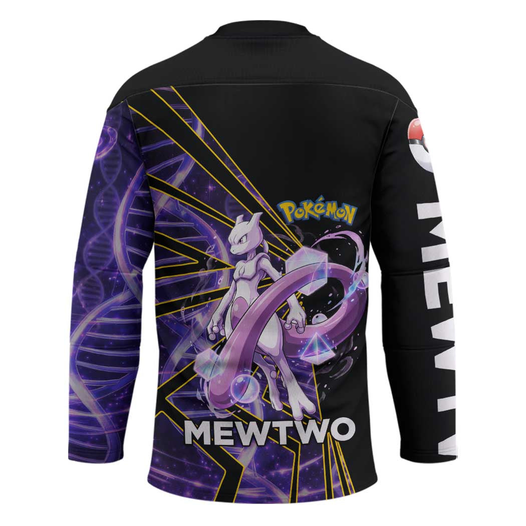 Mewtwo Poké Hockey Jersey Psychic DNA Comic Style