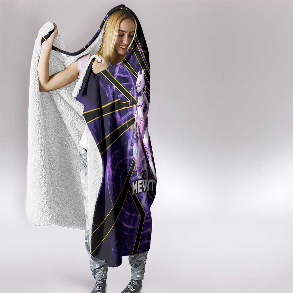 Mewtwo Poké Hooded Blanket Psychic DNA Comic Style