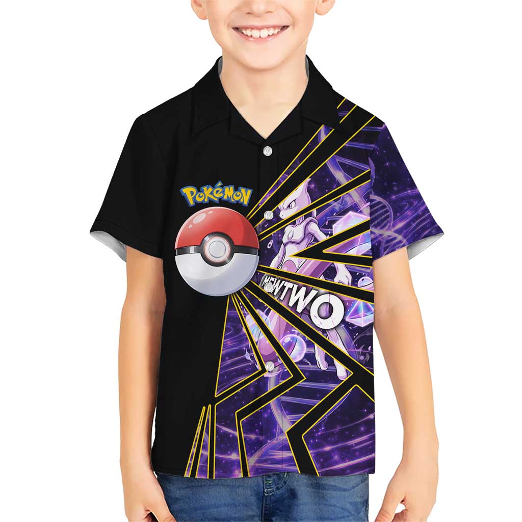 Mewtwo Poké Kid Hawaiian Shirt Psychic DNA Comic Style