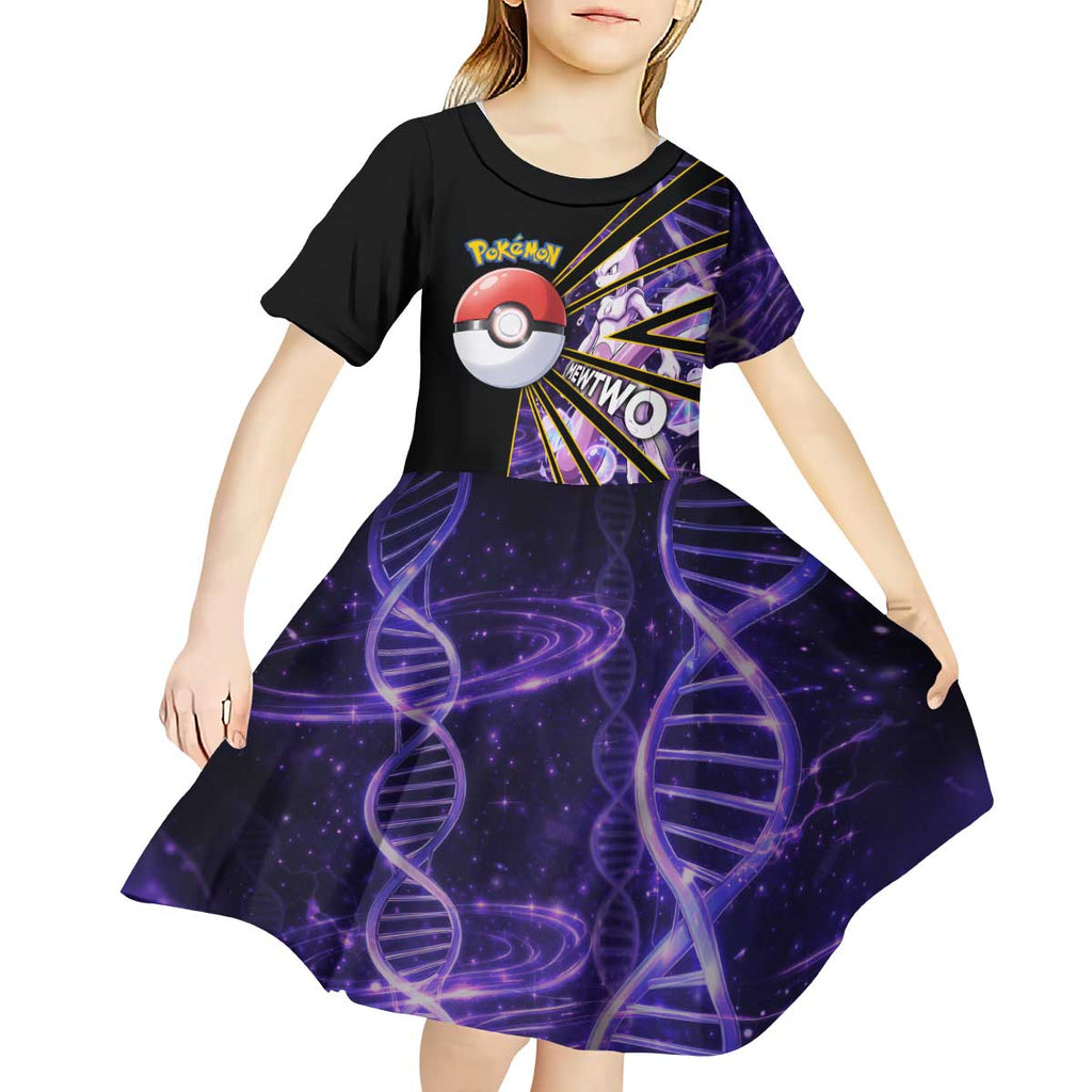 Mewtwo Poké Kid Short Sleeve Dress Psychic DNA Comic Style