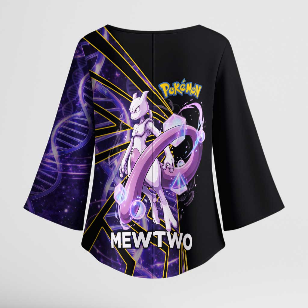 Mewtwo Poké Kimono Sleeve Blouse Psychic DNA Comic Style
