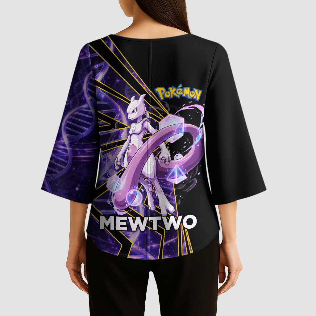 Mewtwo Poké Kimono Sleeve Blouse Psychic DNA Comic Style