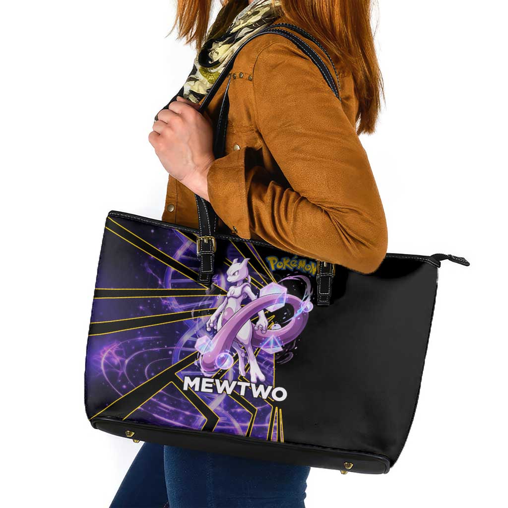 Mewtwo Poké Leather Tote Bag Psychic DNA Comic Style