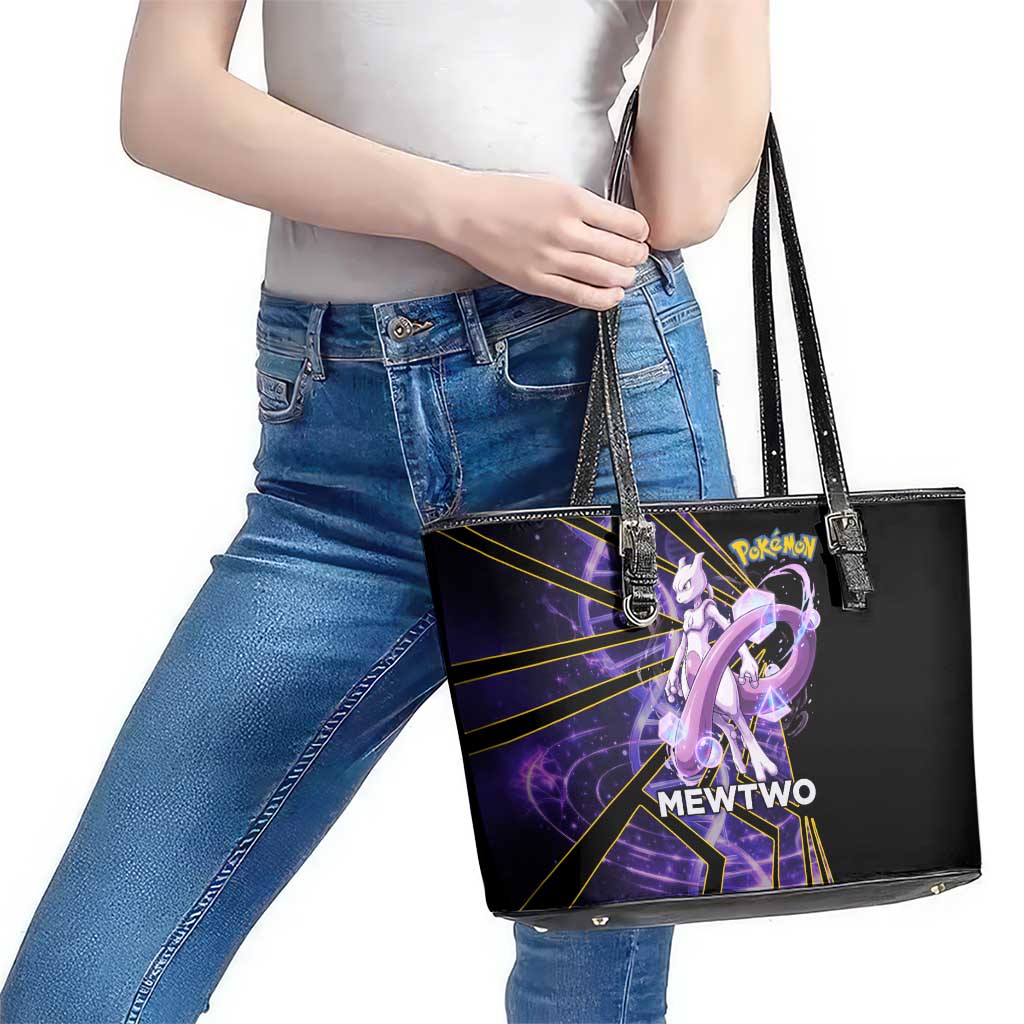 Mewtwo Poké Leather Tote Bag Psychic DNA Comic Style