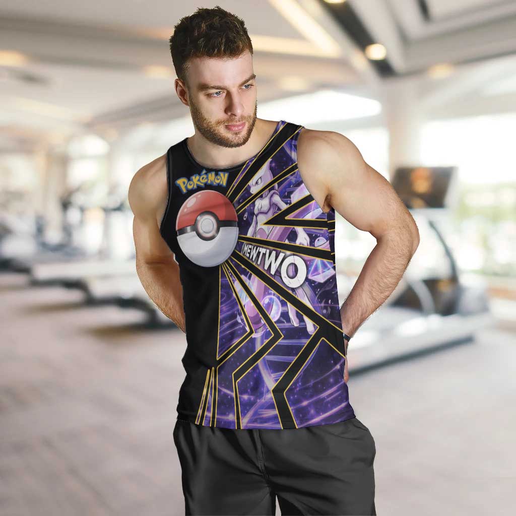 Mewtwo Poké Men Tank Top Psychic DNA Comic Style