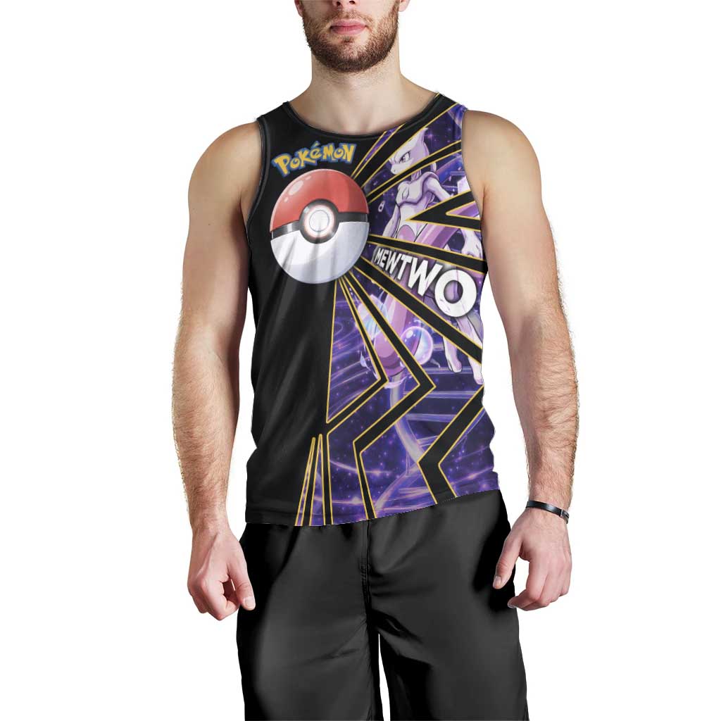 Mewtwo Poké Men Tank Top Psychic DNA Comic Style