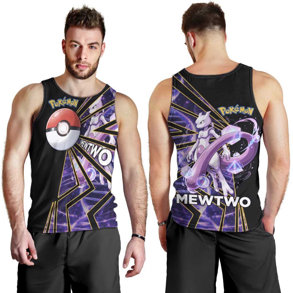 Mewtwo Poké Men Tank Top Psychic DNA Comic Style